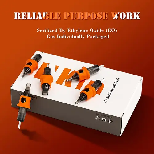 Imagen 2 del producto 50 Uds. Cartucho de agujas de tatuaje INKIN mixtas, sombreador de revestimiento redondo Magnum, cartucho de tatuaje desechable redondo, Kits de agujas, suministro