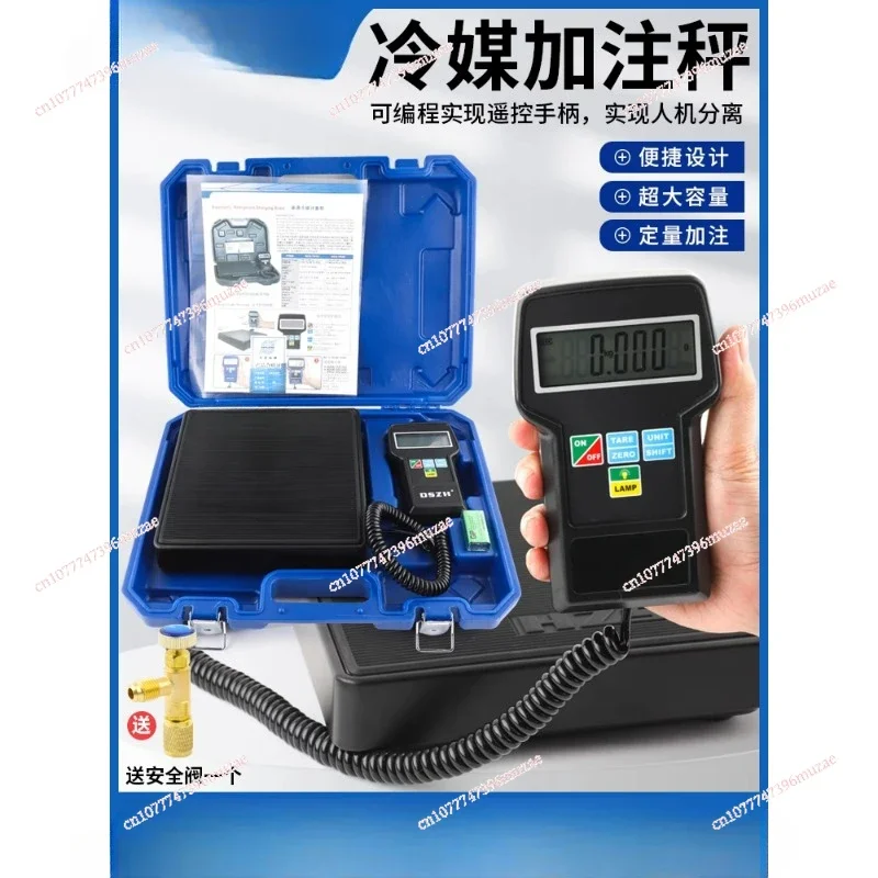 100kg High Precision Digital Refrigerant Scale, Electronic AC Freon Charging Scale for HVAC Refrigeration