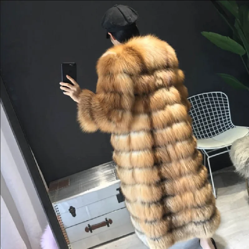 Natural Fox Fur Silver Fox Coat Women\'s Short Winter Beautiful 100% Real Red Fox Fur Genuine Leather Keep Warm Fashion