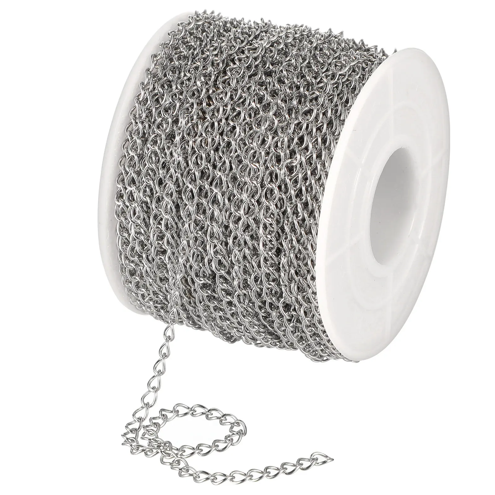 

Рулон цепи из нержавеющей стали премиум-класса 82 фута, универсальная цепочка типа Curb Link для изготовления ожерелий, браслетов, подвесок и удлинителей для рукоделия