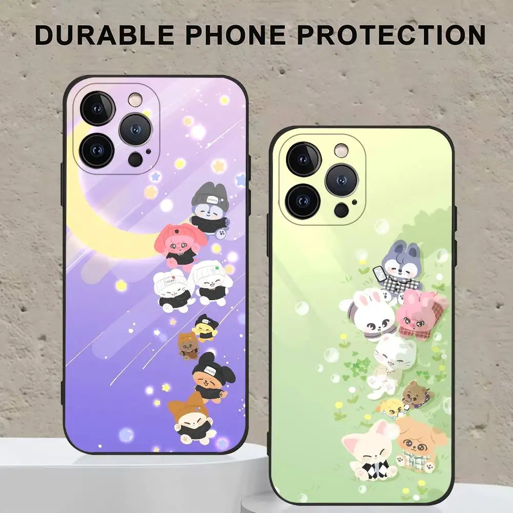

Kpop S-Stray Kids S-skzoo Phone Case Phone Case For Iphone 17 Air 16 15 14 13 12 11 Pro Plus Max Black Soft Silicone TPU