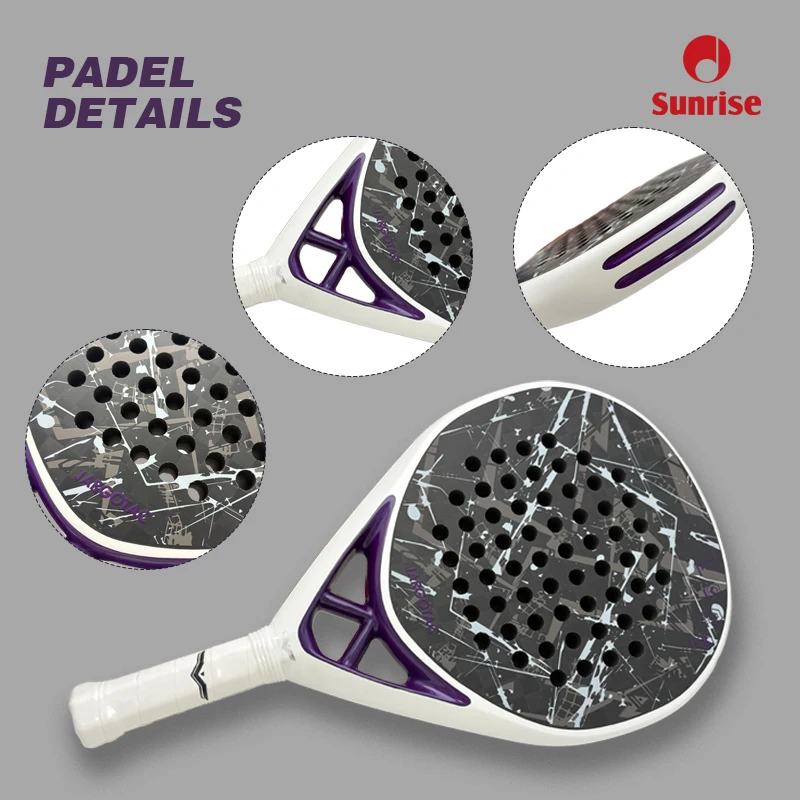 Professional SA002 Padel Paddle 12k Carbon Fiber Teardrop High Quality Eva Core T700 Graphite Woven Carbon 260x260mm