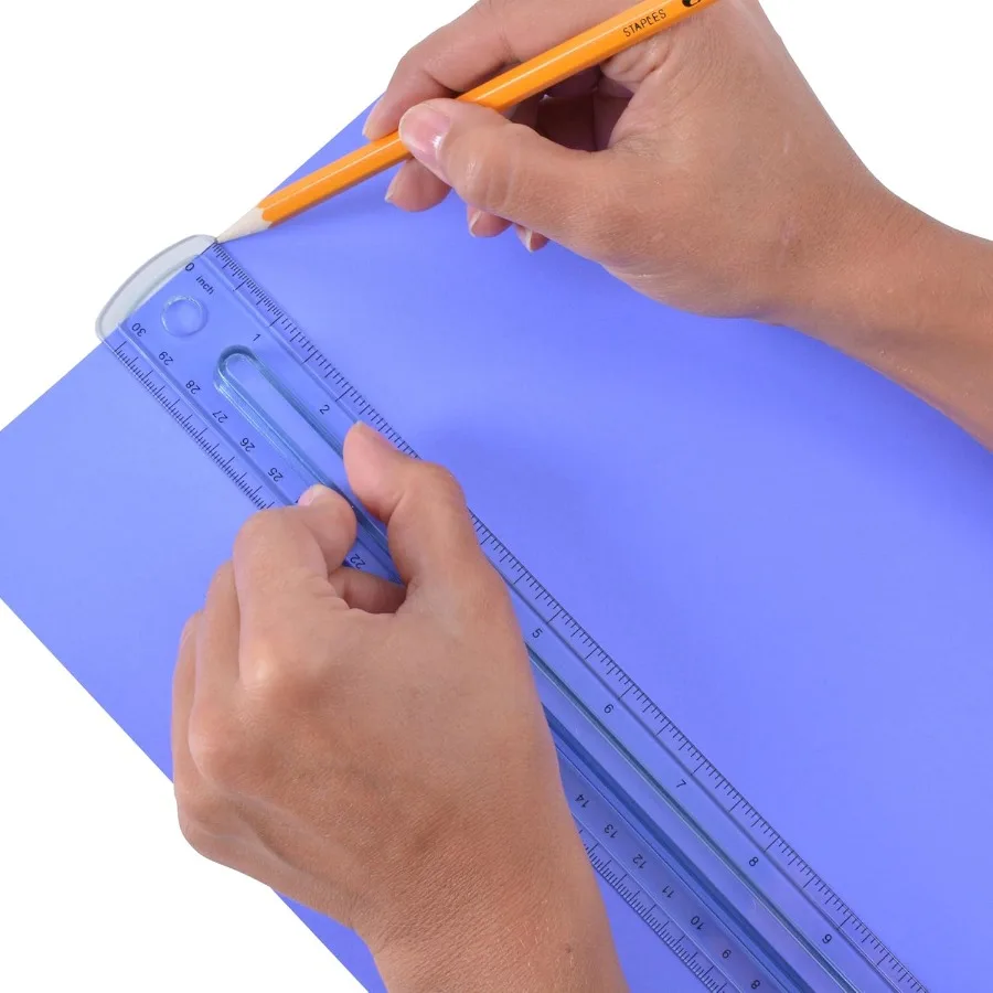 Smoke Gray Ruler 12 Inch - Plastic Ruler with Finger Grips for School Office