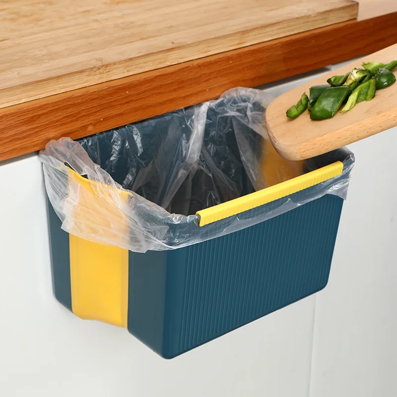 Kitchen Garbage Bin Hanging Folding Home Wall Mounted Storage Bin Garbage Bin Food Waste Hanging Garbage Basket Truck