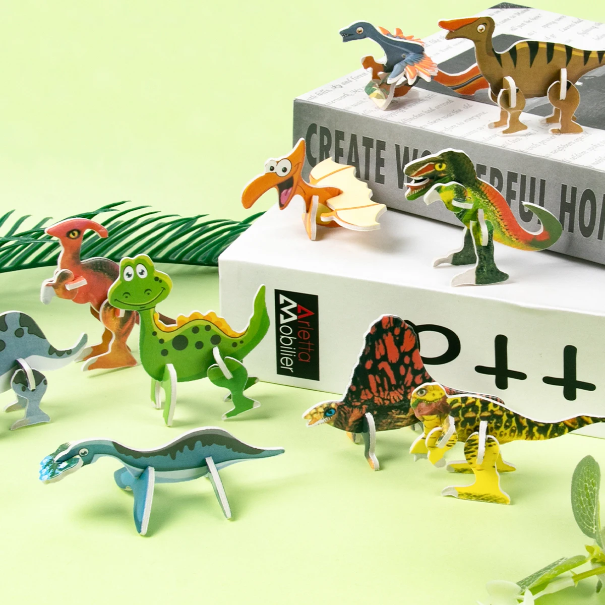 10/30pcs Dinosaur 3D Puzzle Children Paper Toy Cute Cartoon Dinosaur Model Toy Birthday Party Gift Baby Shower Pinata Filler