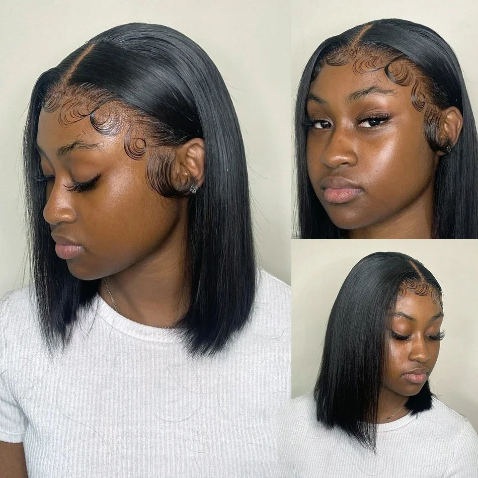 7x5 Ready to Wear Glueless Bob Human Hair Wig Pre Plucked Real Human Hair Glueless Wig For Quick Install 100% Human Hair