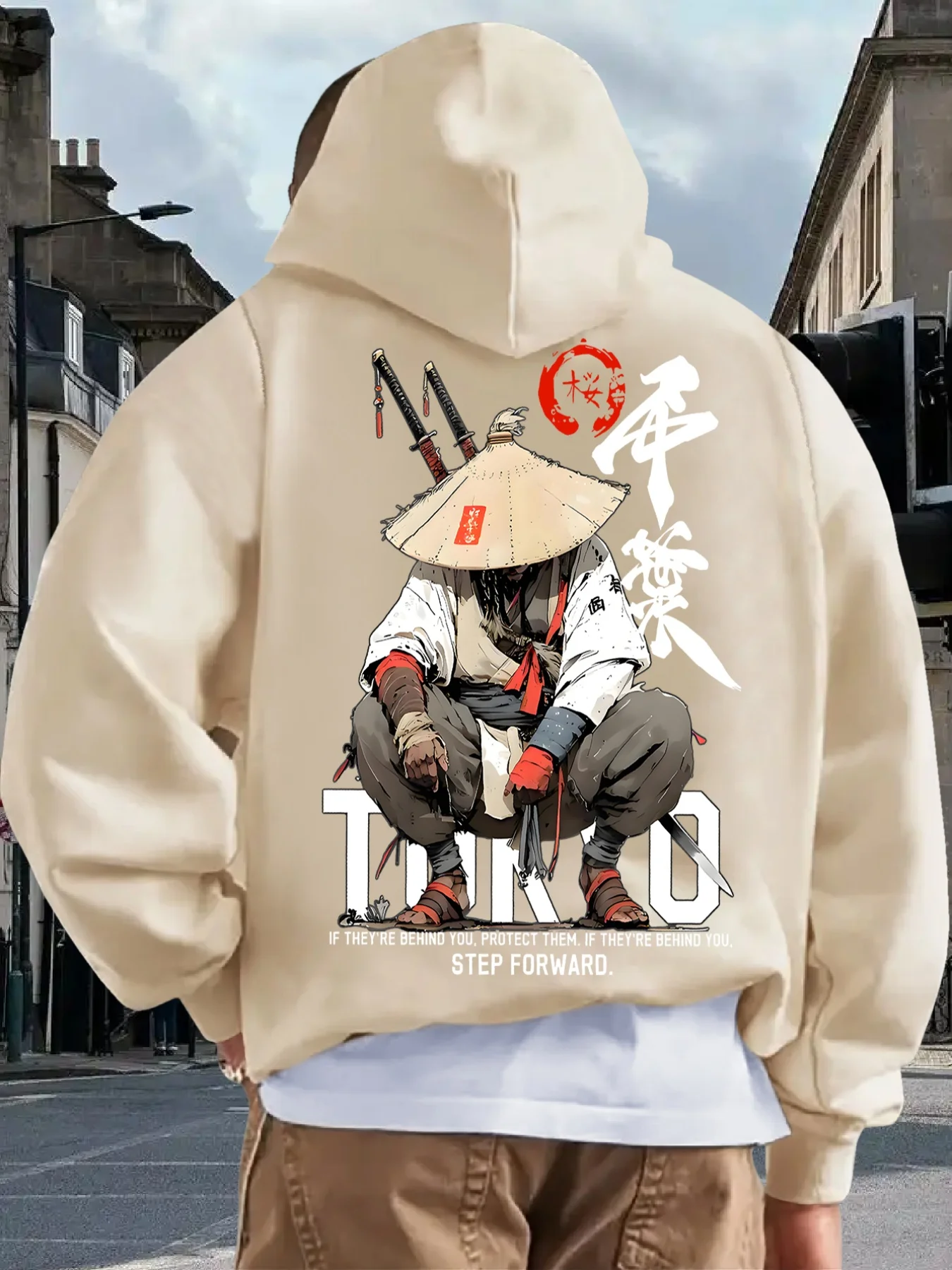 Nouveau sweat à capuche pour hommes adultes Design japonais sens imprimé Art décontracté polaire automne hiver chaud ample rue quotidien en plein air