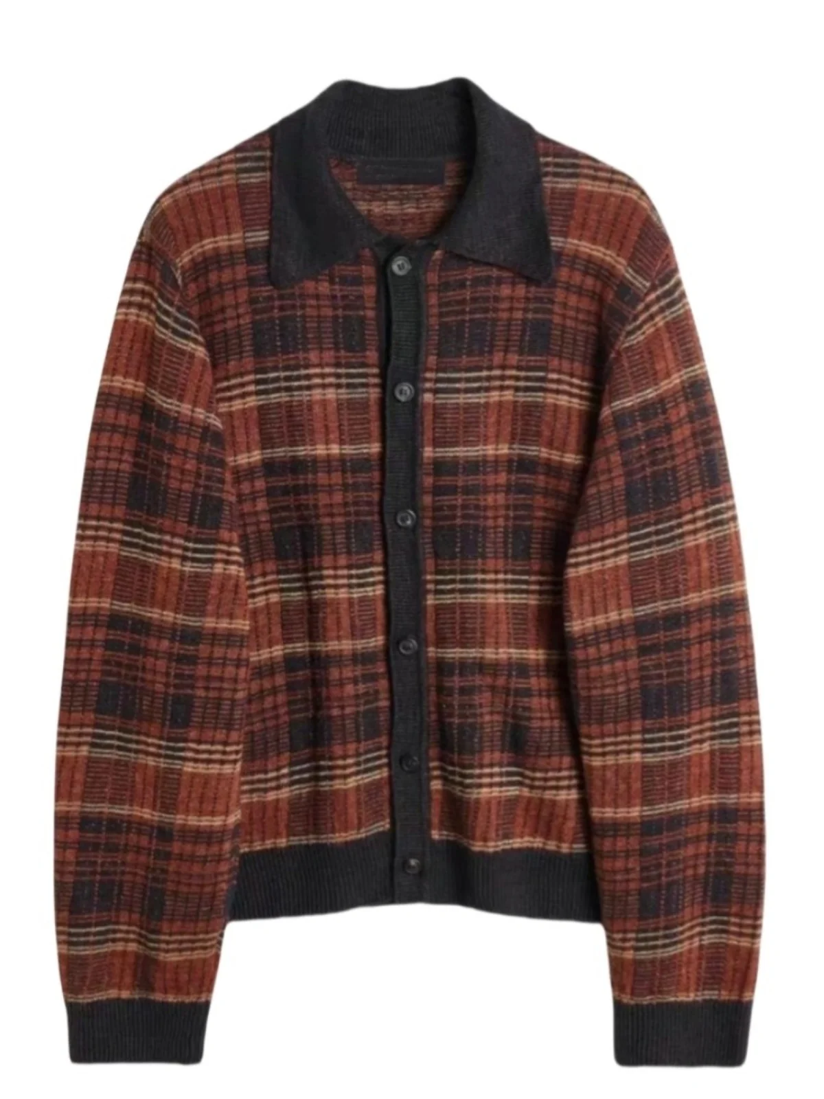 

Трикотаж в полоску в стиле ретро, простая мужская и женская верхняя одежда с простым узором, свитер Lazy Sle, осень 2024, хлопковая ткань