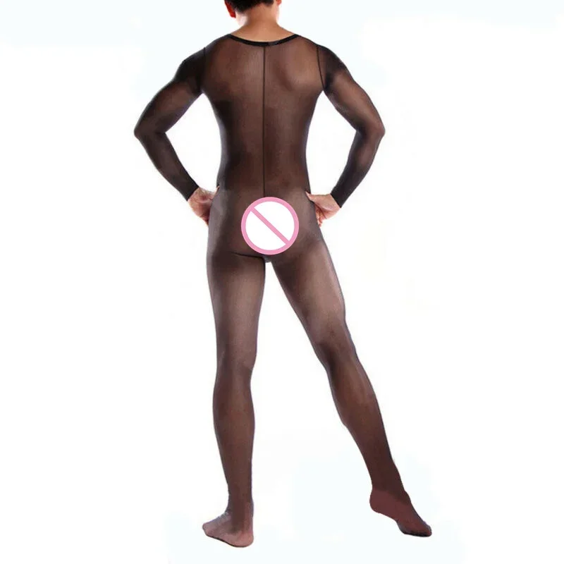 Men Sexy Fine Mesh See Through Full Body Stocking Bodysuit Cock Pouch Jumpsuit Underwear Porn Clubwear Women Temptation Bodysuit