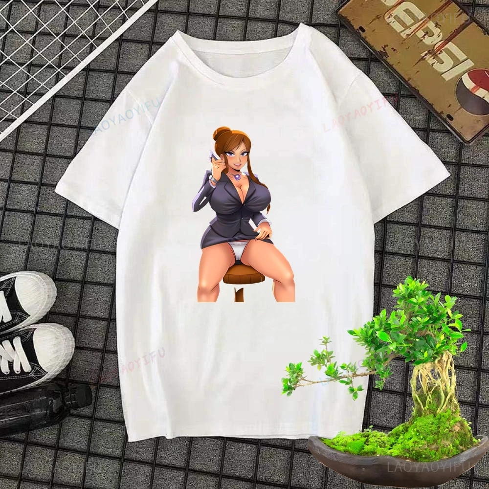 Men's Fashion Loose Street Wear Hentai Waifu Printed T-shirt Trend Harajuku Short Sleeved Unisex Pattern Oversized Shirt