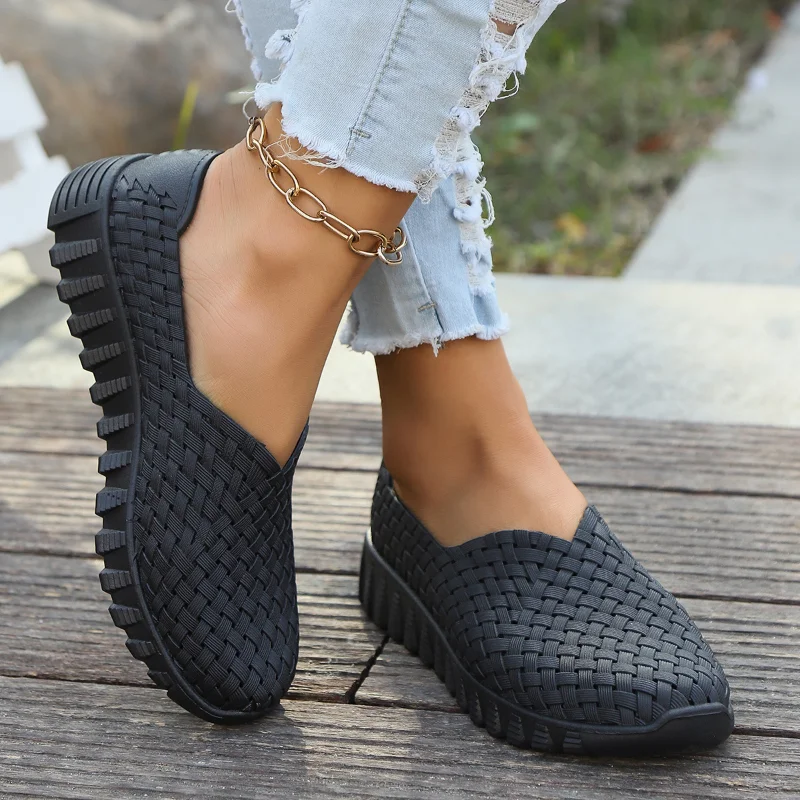 Women Flats Mesh Breathable Slip-on Shoes Cozy Sports Casual Sandals Dress Summer New Fashion Walking Shoes Femme Zapatillas