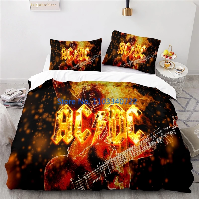 

Home Textile 3d AC DC Rock Band Duvet Cover Set 3D Print Comforter Cover Bedclothes for Boy Girl Bedding Sets Bedroom Decor