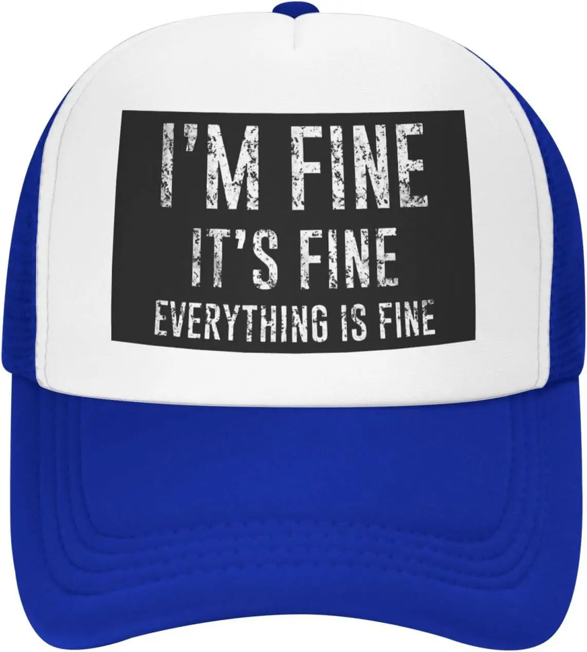 I'm Fine It's Fine Everything is Fine Trucker Hat Mesh Baseball Snapback Cap Unisex Outdoors