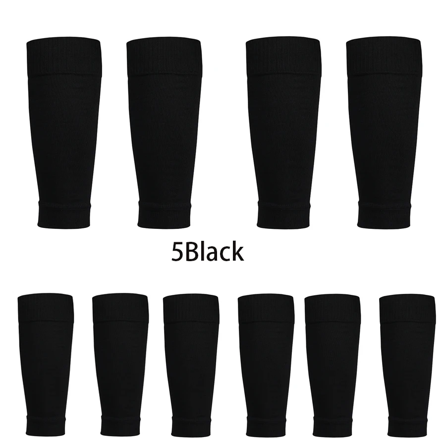 5 Pairs Men\'s Leg Basketball Football Sports Socks Adult Shin Guard Competition Professional Protective Socks Women Gym Leg Sock