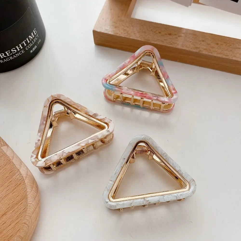 Small Size Acetic Acid Hair Claw Hair Clip Multicolor Triangle Hair Crab Clip Korean Style Hairpin Geometry Shark Clip Daily