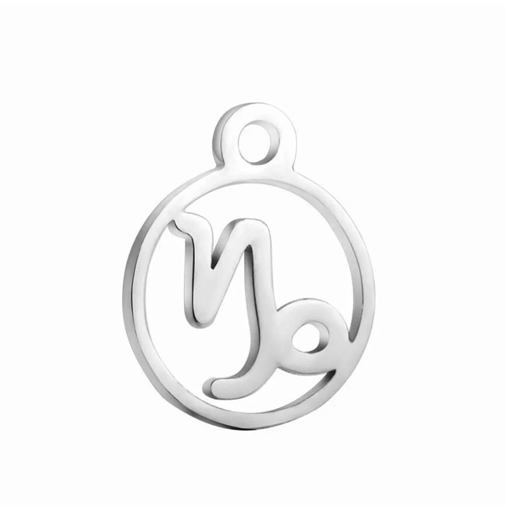 

12 шт. подвесок-кольца «12 созвездий» из нержавеющей стали, аксессуары для изготовления ювелирных изделий, шармы для ожерелья, брелока, браслета, рукоделия