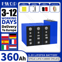 PWOD 3.2V Lifepo4 Battery 360AH Grade A 10000Cycle DIY 12V 24V 48V Lithium iron phosphate Cell For Camping Golf Cart EU Stock