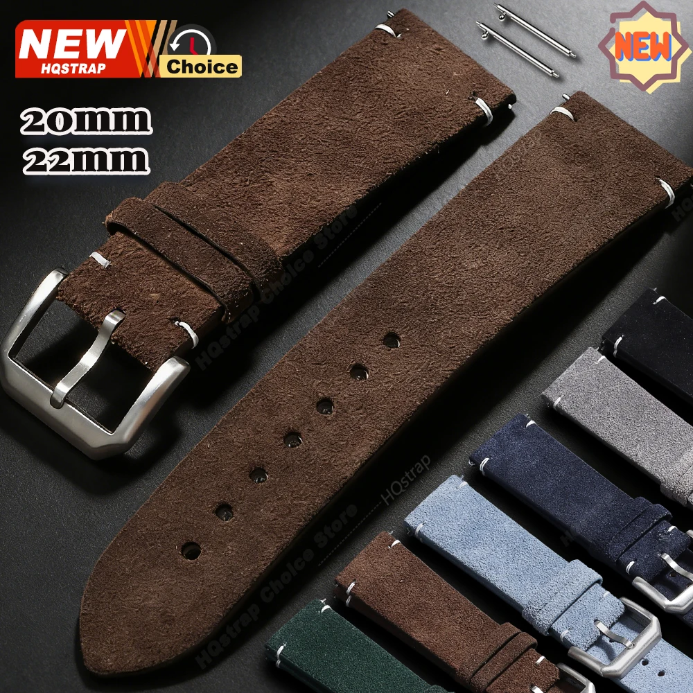Wildleder-Uhrenarmband 20mm 22mm für Omega Damen Herren Armband für Seiko Armband für Rolex Smartwatch Leder-Uhrenarmband Schnellverschluss