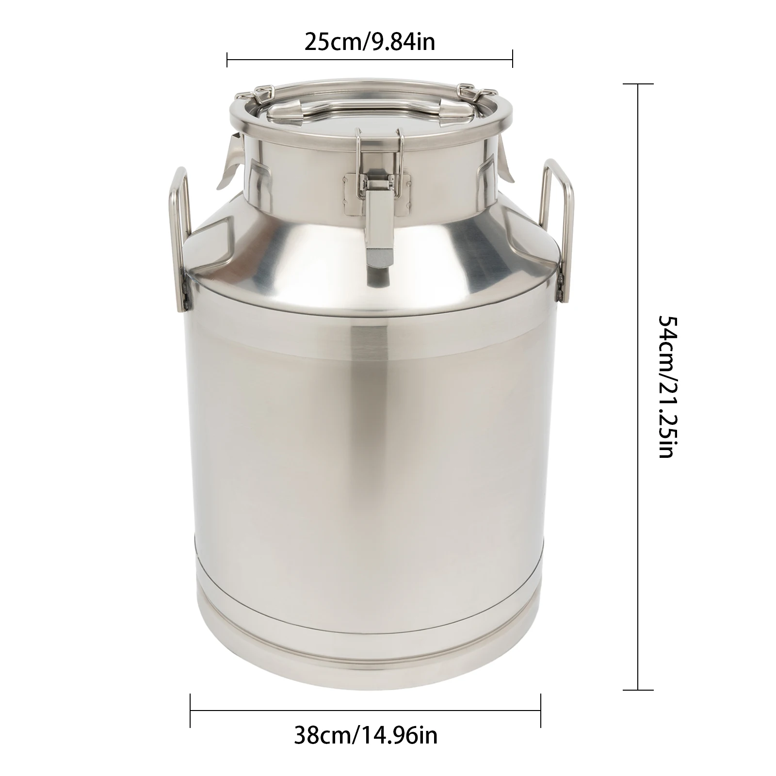 Stainless Steel Can 50L Milk Bucket Mil Can Tote Jug 13.25Gallon Barrel Canister Strong Closure for Storing Wet Food (Oil, Ghee)