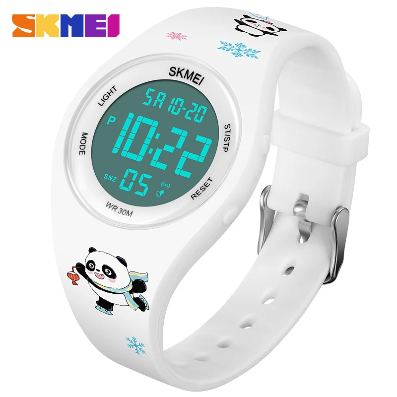 SKMEI Relogio Infantil Cute Panda Pattern Children's Watches Waterproof Back Light Chrono Kids Wristwatch Clock For Boys Girls