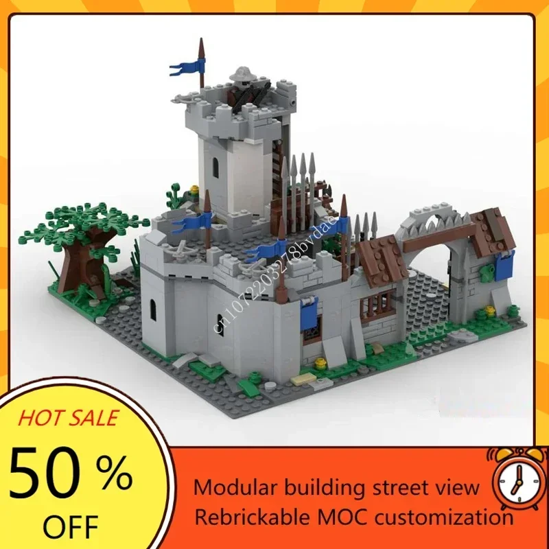 Décennie s de construction modulaires de château à bras fort, MOC, modèle de vue sur la rue créative, jouets d'assemblage d'architecture, cadeaux d'éducation, 702 pièces