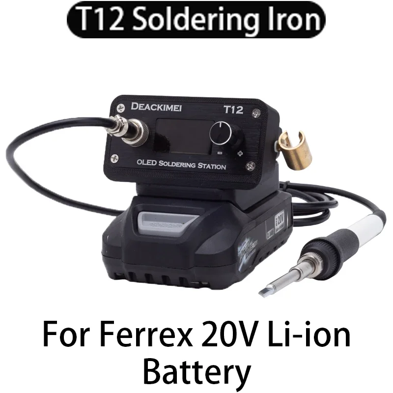 

T12 Soldering Iron Station for Ferrex 20V Li-ion Battery DIY Electric Digital Soldering Station for Repair Wire Soldering