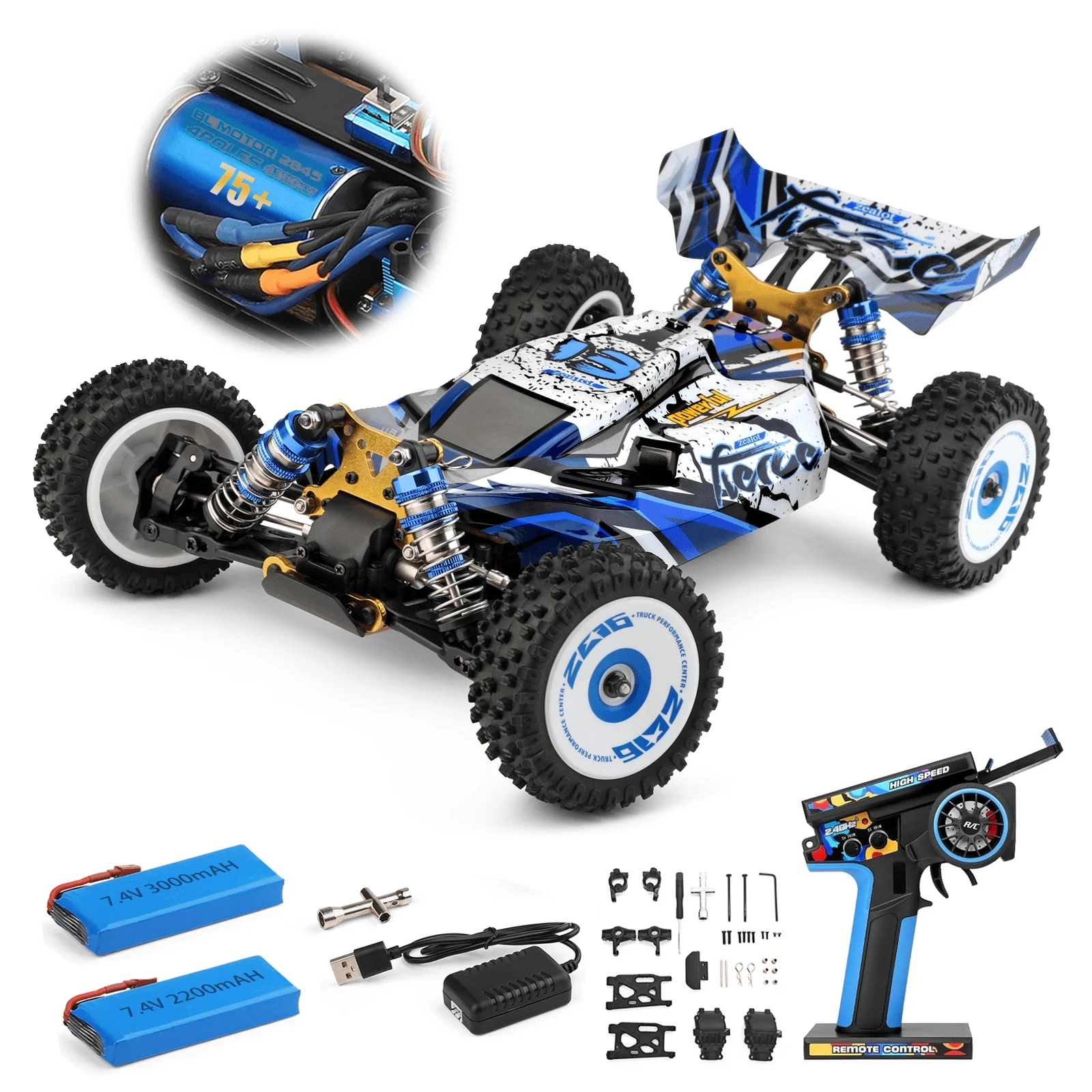 

WLtoys 124017(V2) Fast RC Car, 1/12 Brushless RC Car with Independent ESC for Adults, 75km/h, Suitable for Outdoors and Gifts
