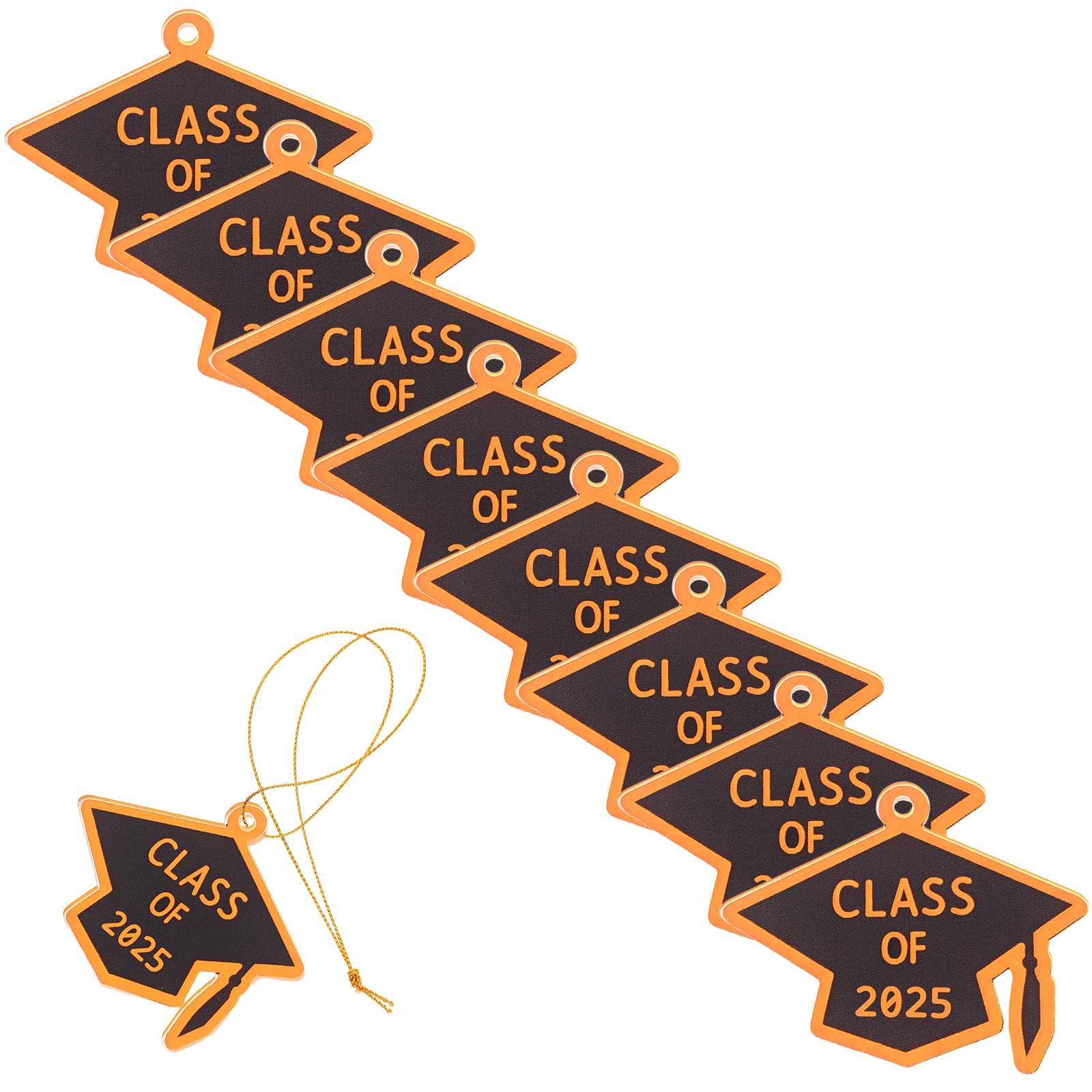 

12pcs Graduation Keychain Class Of 2025 Acrylic Charm For College High School Graduate Keepsake Nurse Student Present Black