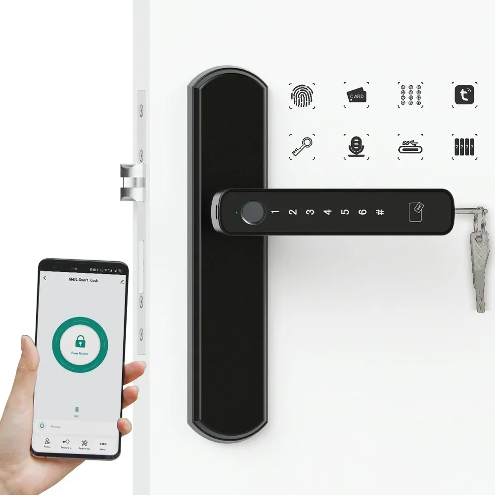 Fingerprint Recognition Lock Wireless Keypad Access Home Security Smart Lock 50 Fingerprint Entries Scanning Time 0.01 Seconds