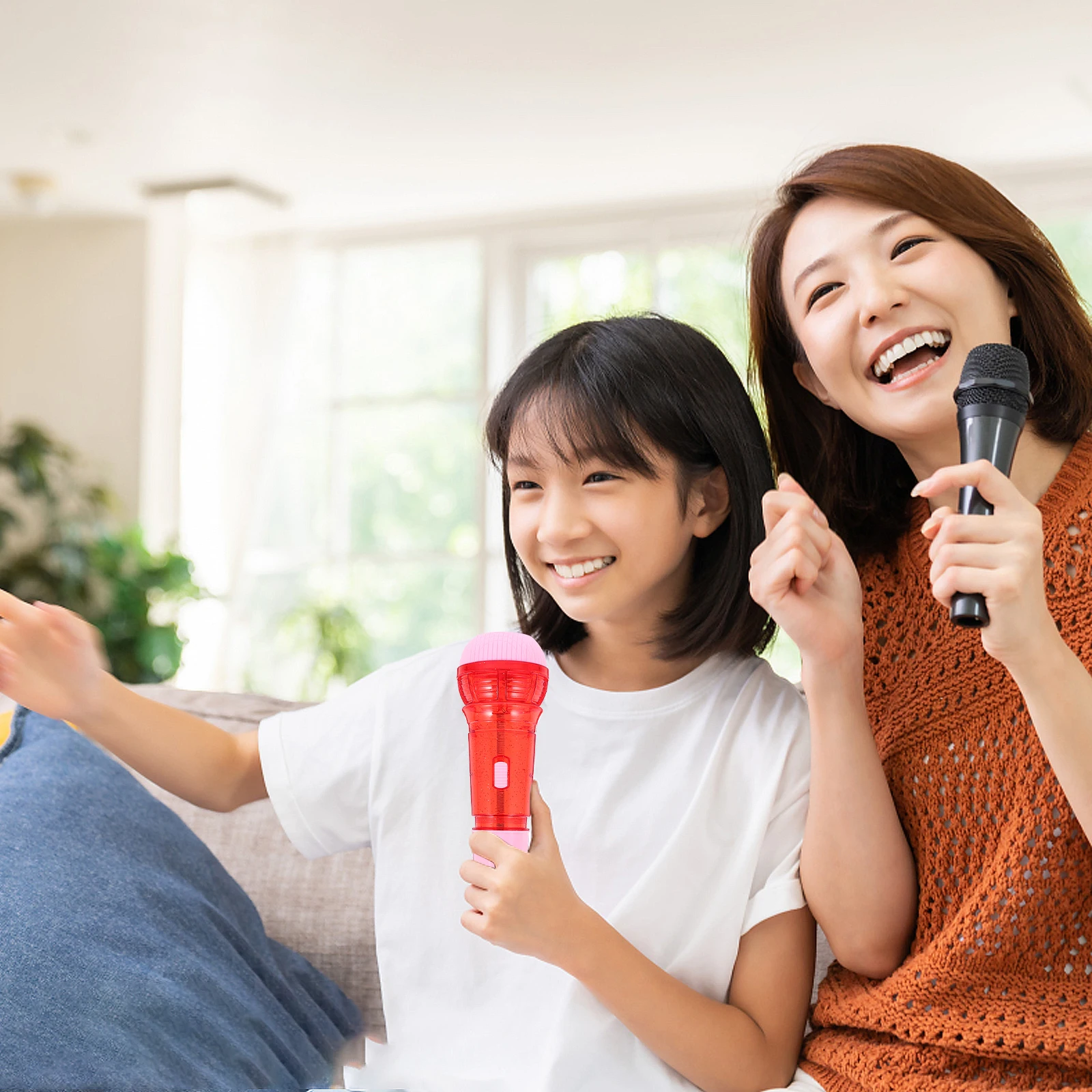 Crianças eco microfone design colorido seguro material durável educação precoce amplificação de som brinquedo aprendizagem música do bebê