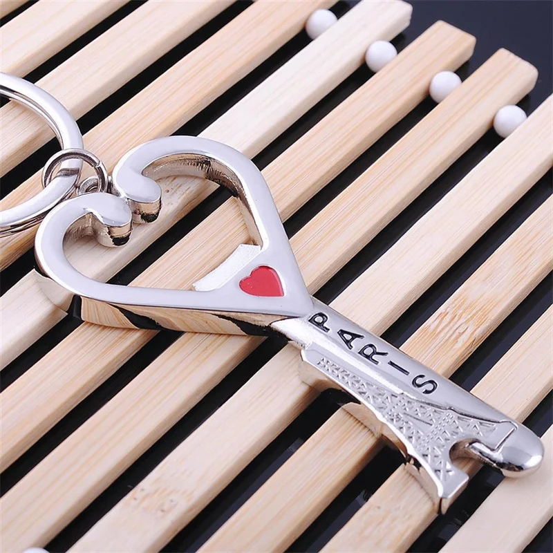 Creative Metal Simple Heart Eiffel Tower Keychains Men Women Fashion Pendant Keyring Jewelry Car Key Accessories Gifts 2024 New