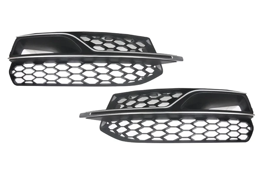 For Audi A3 Audi S3 2014 2015 2016 2017 Car Accessories Honeycomb Mesh Front Bumper Fog Light Grille Cover with Chrome Trim