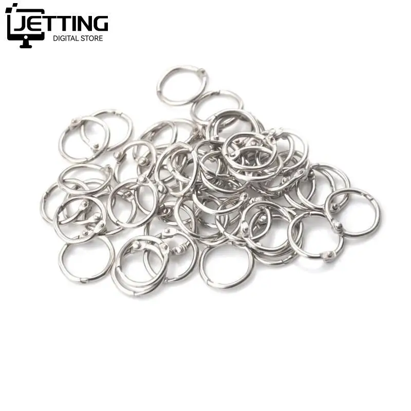 50Pcs/lot Staple Book Binder 20mm Outer Diameter Loose Leaf Ring Keychain Circlip Ring