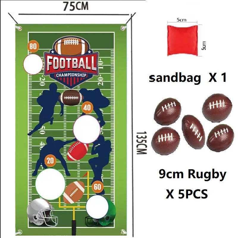 Rugby Basketball Football Chapionship Flag Bean Bag Toss Game Play Sports Match Football Throwing Bag Game Banner Outdoor Banner