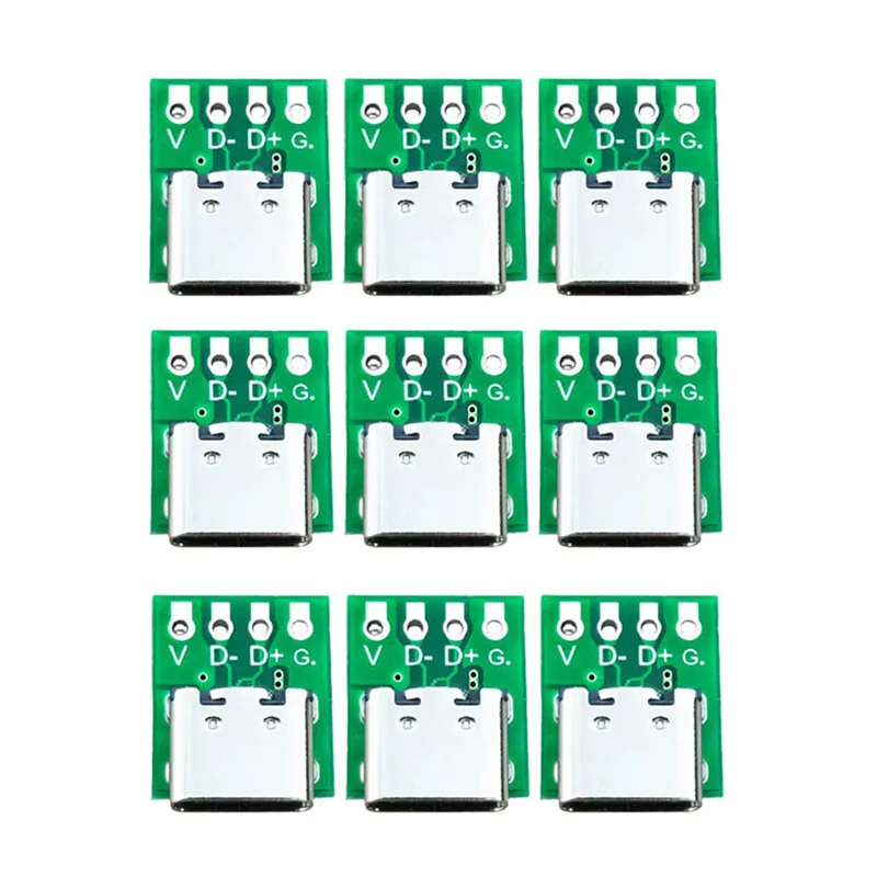 REPLA-20 PCS TYPE-C USB3.1 16 Pin Female To 2.54Mm Type C Connector 16P Adapter Test PCB Board Plate Socket For Data Transfer