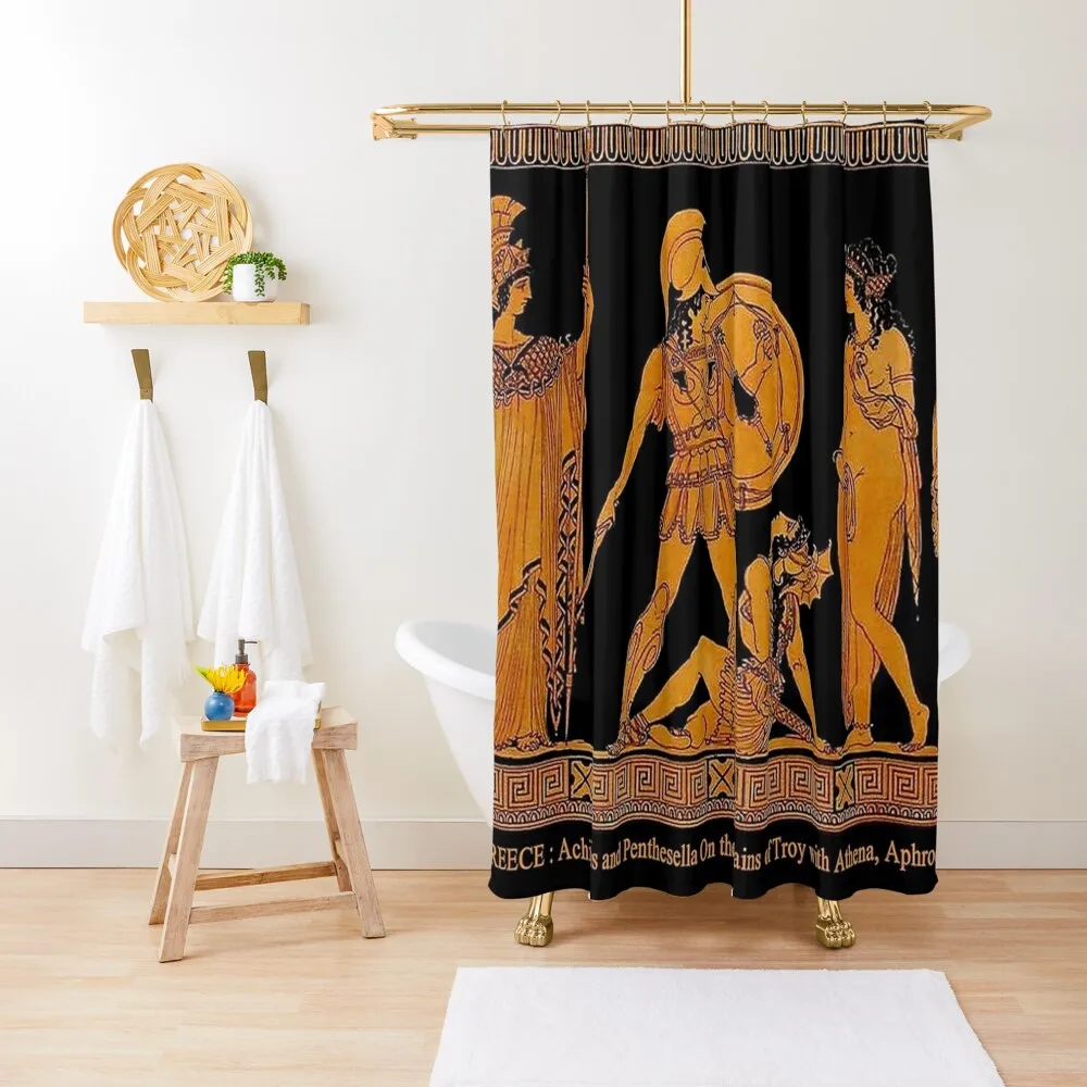 

GREECEAncient God and Goddess Frieze Print Shower Curtain Anime Bathroom Shower For Bathrooms Waterproof Fabric Bathroom Curtain