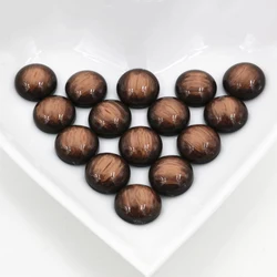 New Fashion 40pcs 12mm Brown Colors Stylish Brushed Style Flat back Resin Cabochons Cameo-V5-07