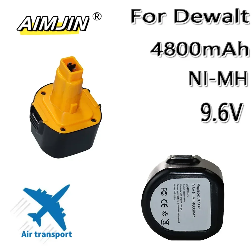 

For DeWalt 9.6V 4800mAh Ni MH rechargeable power tool backup portable battery, for De9061 De9062 DW9061 DW9062 De9036 DW9