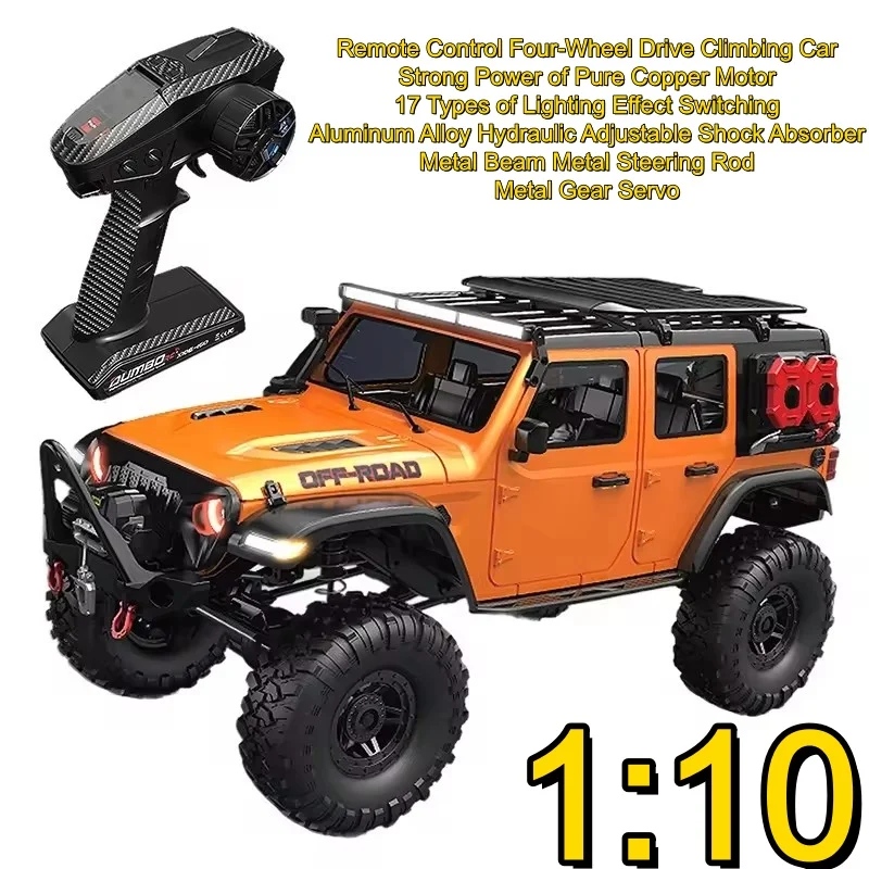 

1:10 Four-Wheel Drive Remote Control Car Off-Road Climbing Toy Car Rc Model 17 Types of Lighting Effect Switching RC Cars Toys