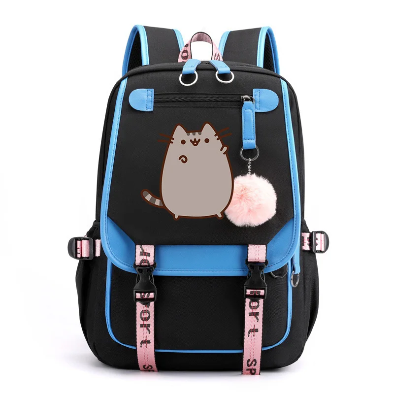 Cartoon Cat Printed School bag borse per ragazze ragazzi Bookbag per adolescenti zaini da viaggio Casual zaino rosa Mochila