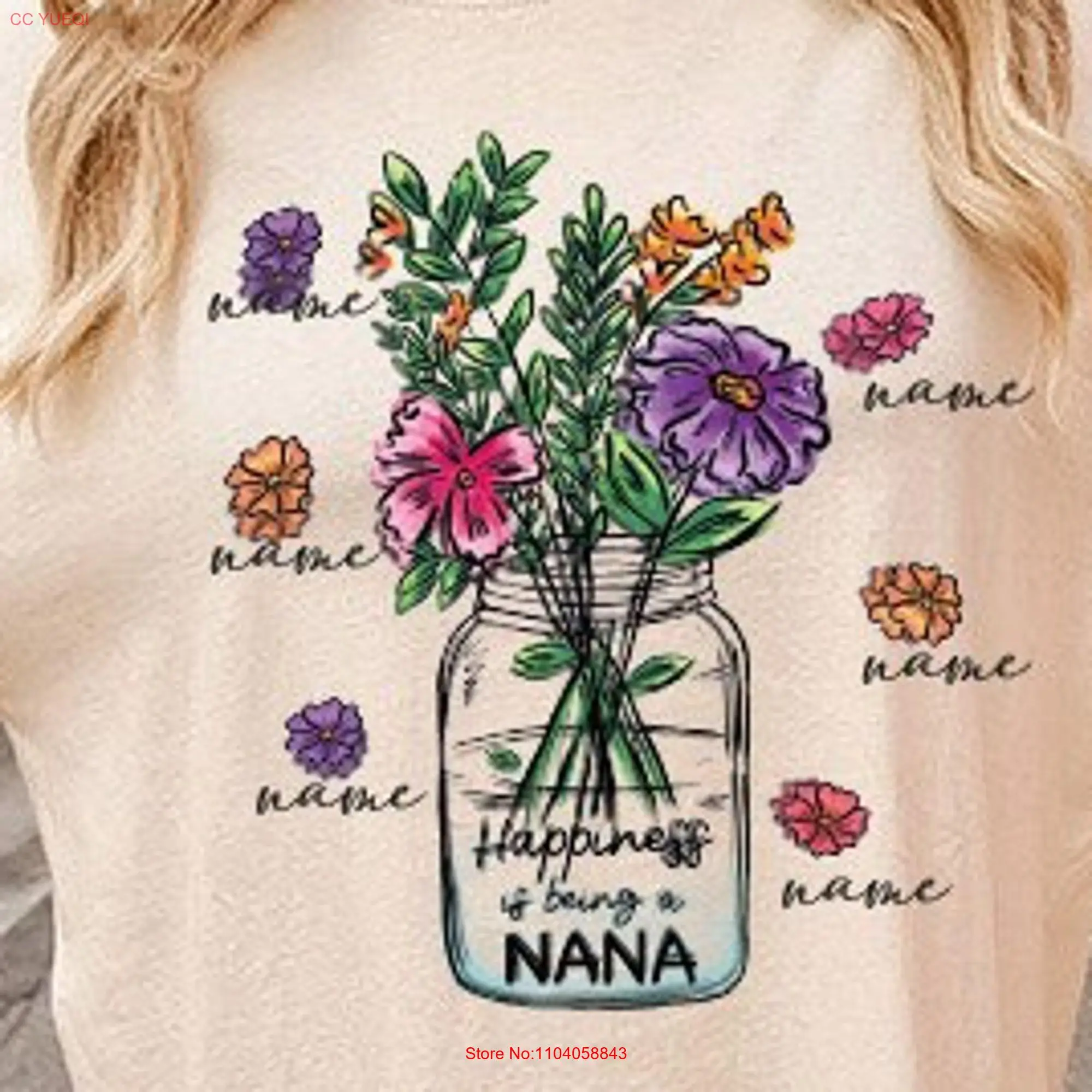 Nana T Shirt Mama Mamav Mimi Grandma for Mom Happiness is being a Best Ever Cute long or short sleeves