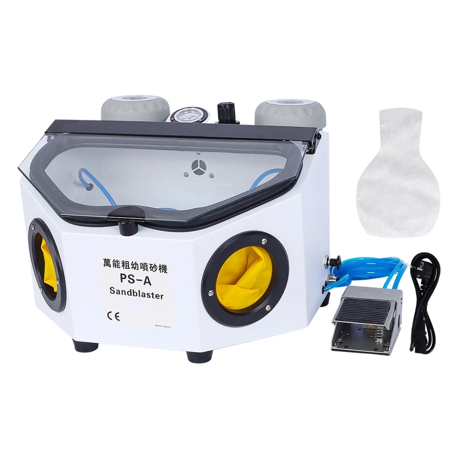 PS-A Dental Lab Jewelry Polishing Cleaning Equipment Double Spray Pen Jewelry Sandblaster Dry Double Pen Sandblasting Machine