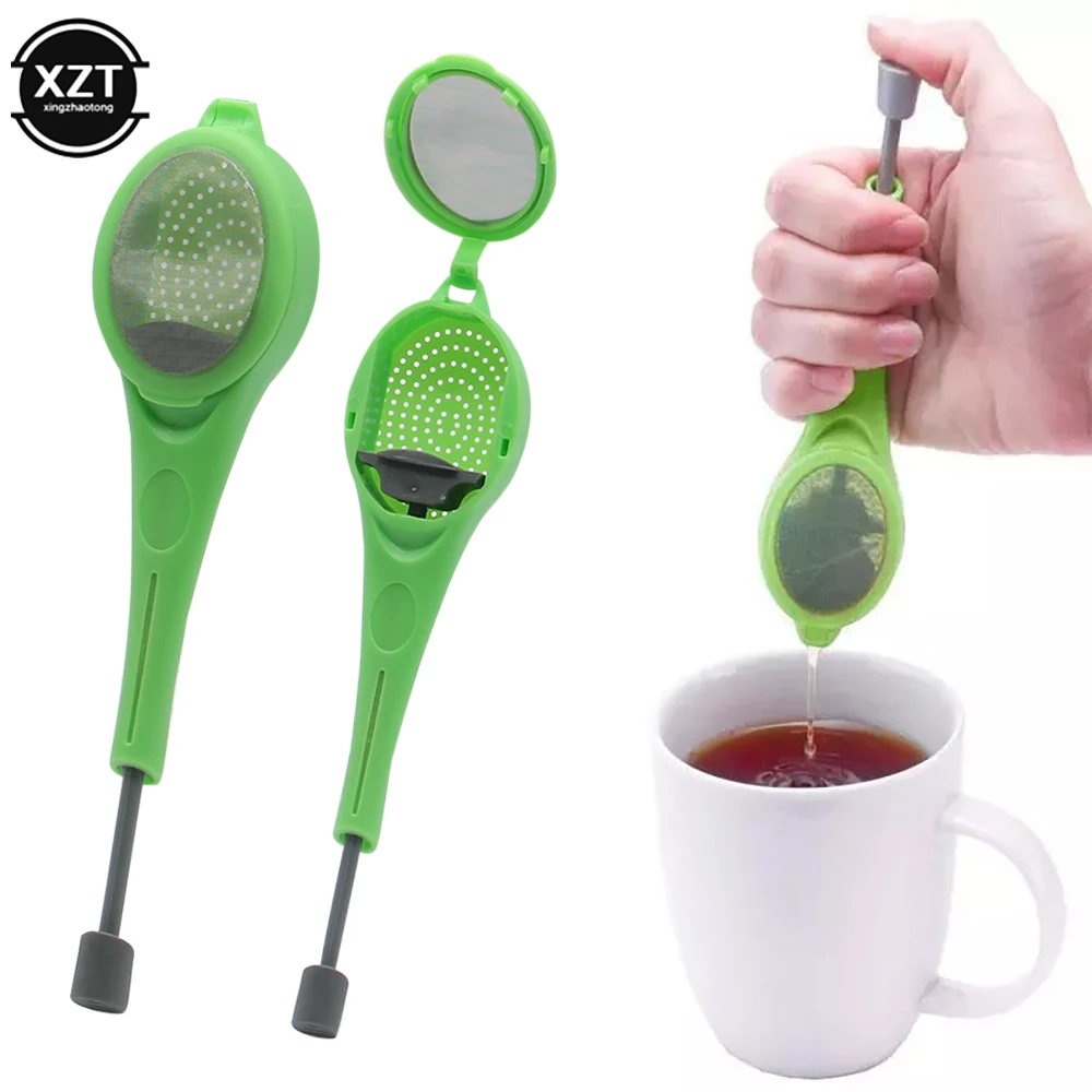 Infusor de té, émbolo incorporado, sabor intenso saludable, bolsa de té reutilizable, colador de té y café de plástico, medida de remolino, empinado, agitar y prensa