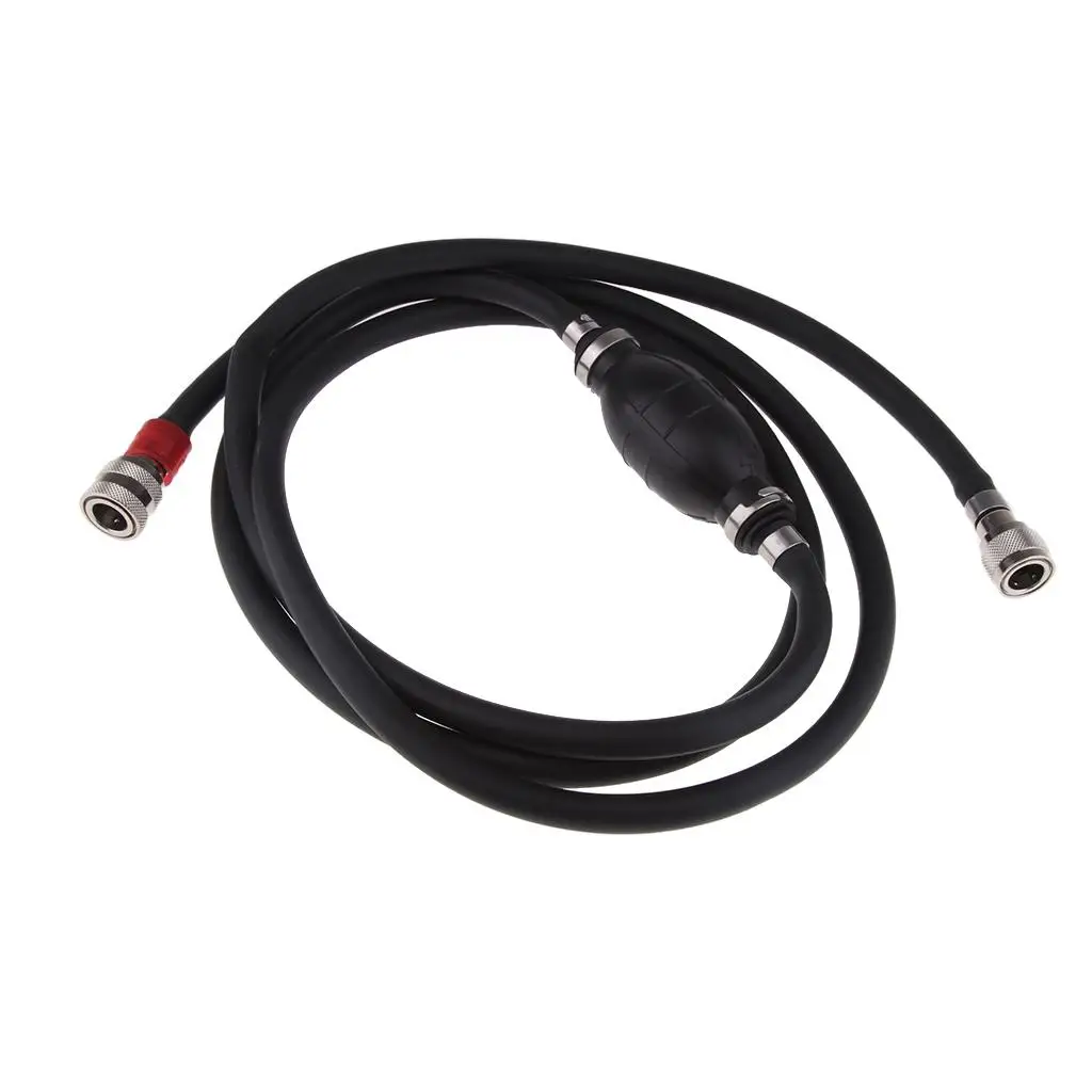 Marine Boat Fuel Line Assembly Hose Connector with Bulb for Outboard , 7.87FT/240cm Long (Rubber)