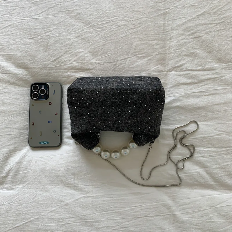 حقيبة يد نسائية بتصميم متخصص، حقيبة يد بسيطة من اللؤلؤ، حقيبة كروس صغيرة منعشة، حقيبة زلابية، حقيبة كتف، حقيبة يد للنساء #5