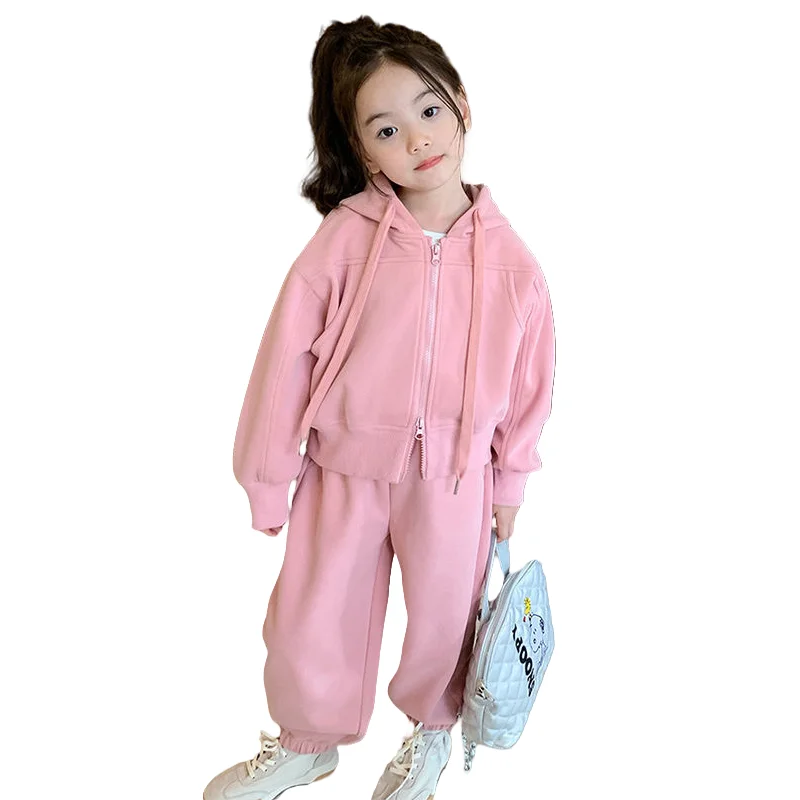 Girls Coat +Pants Kids Suits 2PCS/Set Cotton 2024 Fashion Spring Autumn Cotton Tracksuit School Suits Christmas Gift Children Cl