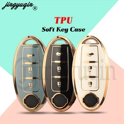 jingyuqin 3Buttons TPU For Nissan Qashqai Pathfinder Versa Tidda Murano Rogue X-Trail Protector Auto Accessories Car Key Case