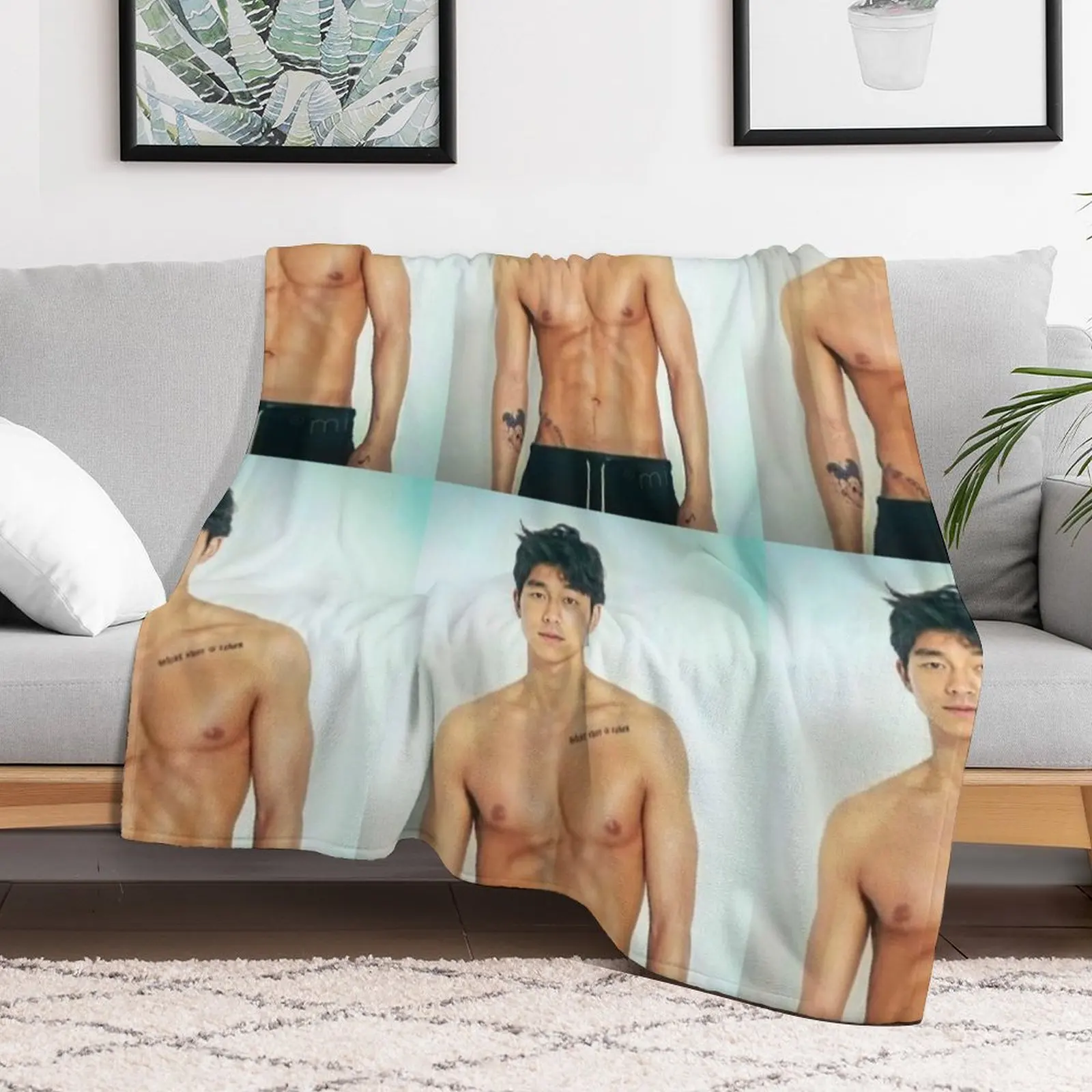 Gong Yoo shirtless Throw Blanket