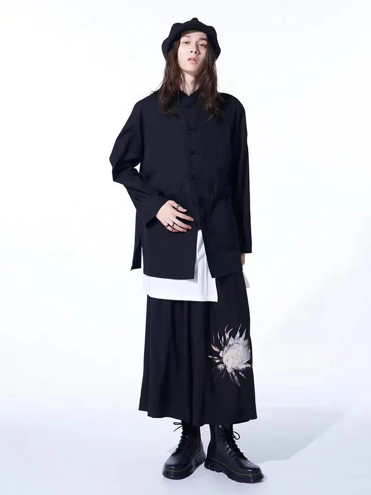 2025 Yamamoto-Style Pants Printed Skirt Pants Casual Loose Cool And Breathable Nine-Inch Wide-Leg Pants For Men And Women