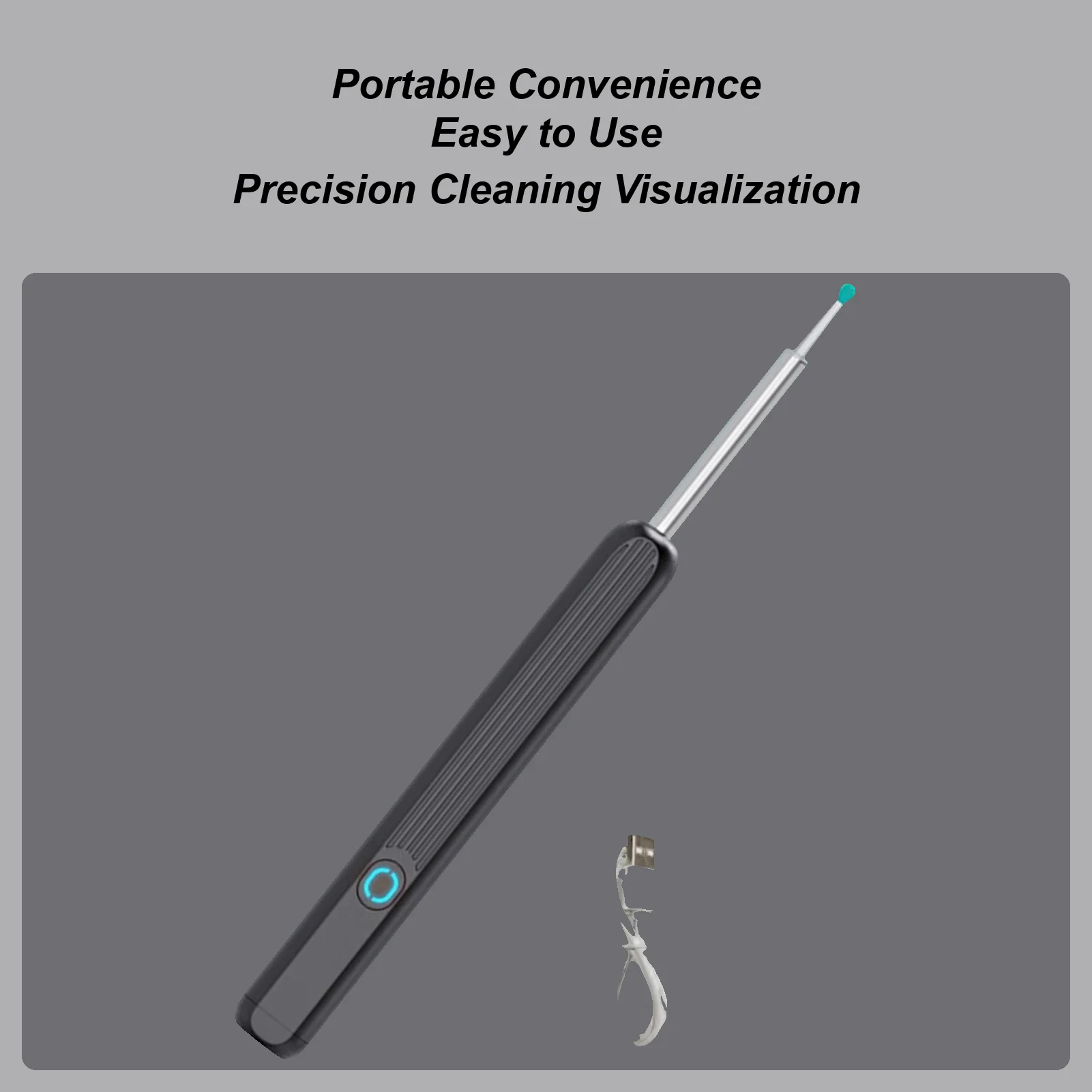 

Очиститель ушей, беспроводной инструмент для удаления ушной серы, камера HD, сборщик ушной серы со светодиодной подсветкой, беспроводной личный уход с 4 ложками для горла